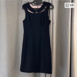 Anthropologie black shift dress great details everywhere size 2